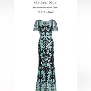 Marchesa Notte Embroidered Column Gown size 8
